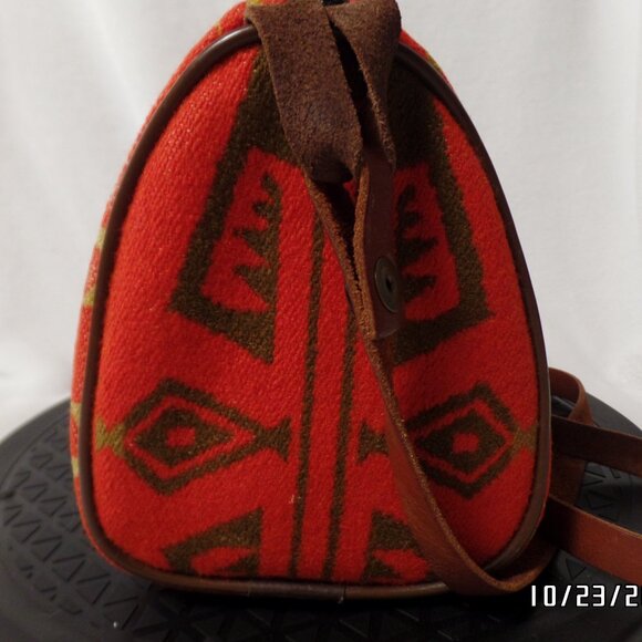 Pendleton Woolen Mills Shoulder Bag Leather Strap Colorful - Picture 7 of 13